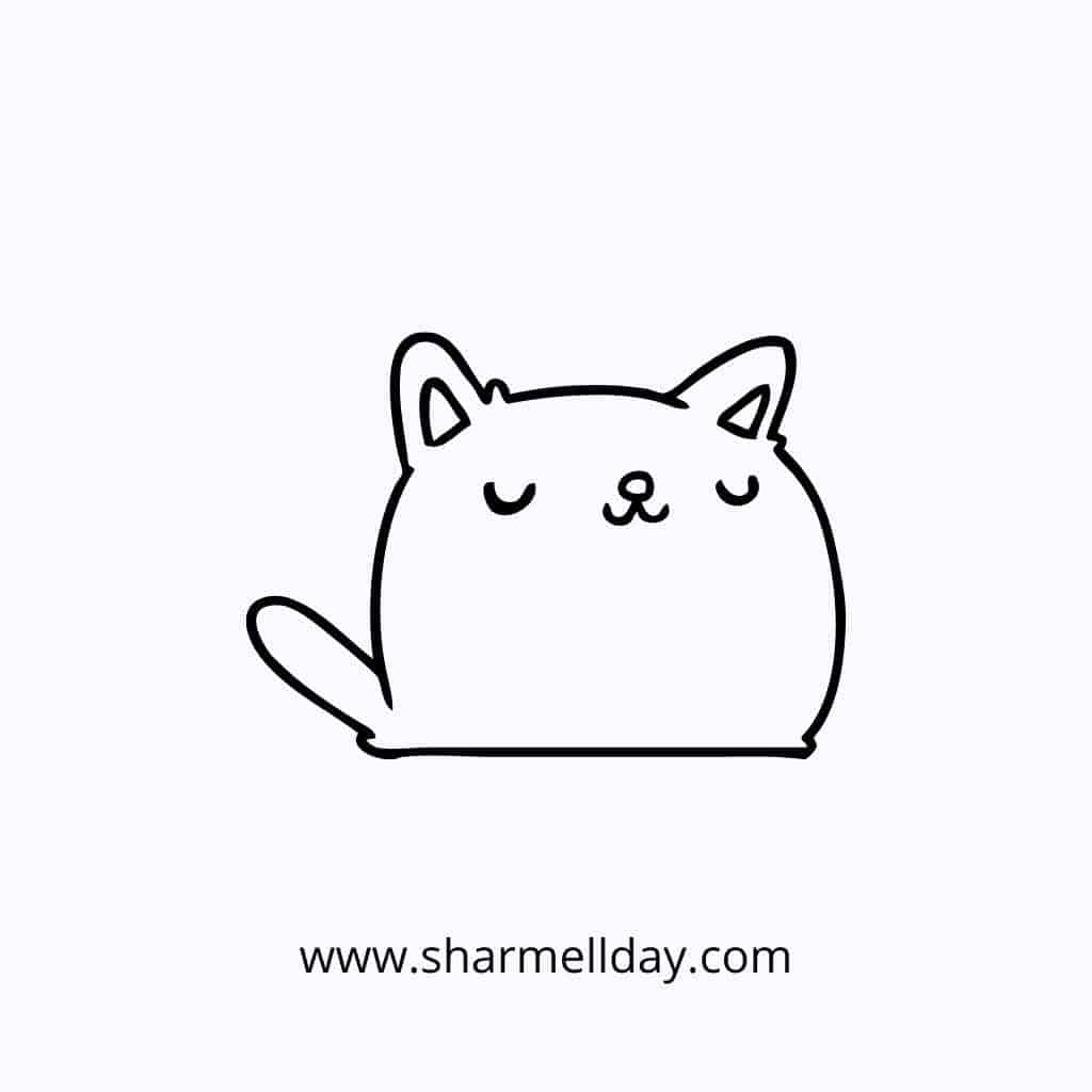 cute easy line drawing of a cat