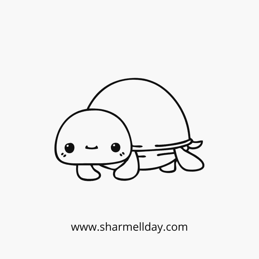 cute easy line drawing of a turtle
