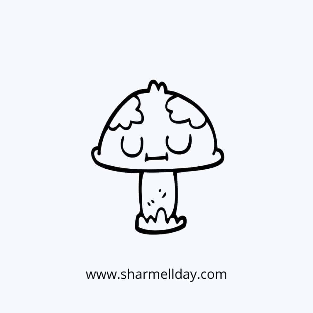 cute easy line drawing of a mushroom