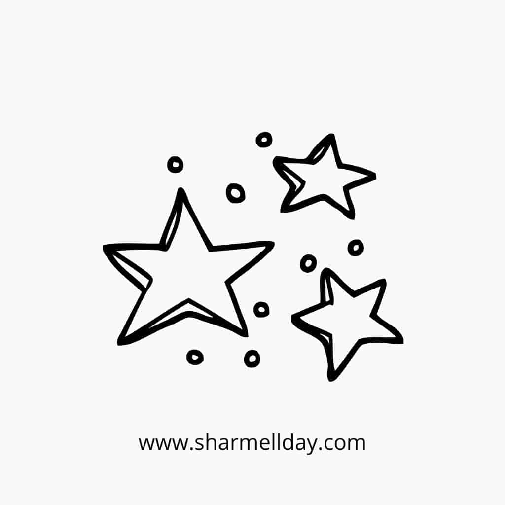 cute easy line drawing of stars