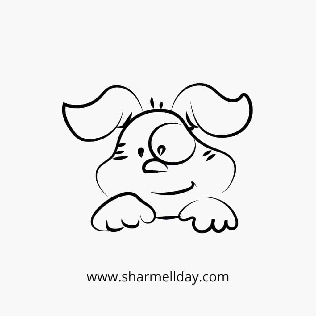 cute easy line drawing of a dog