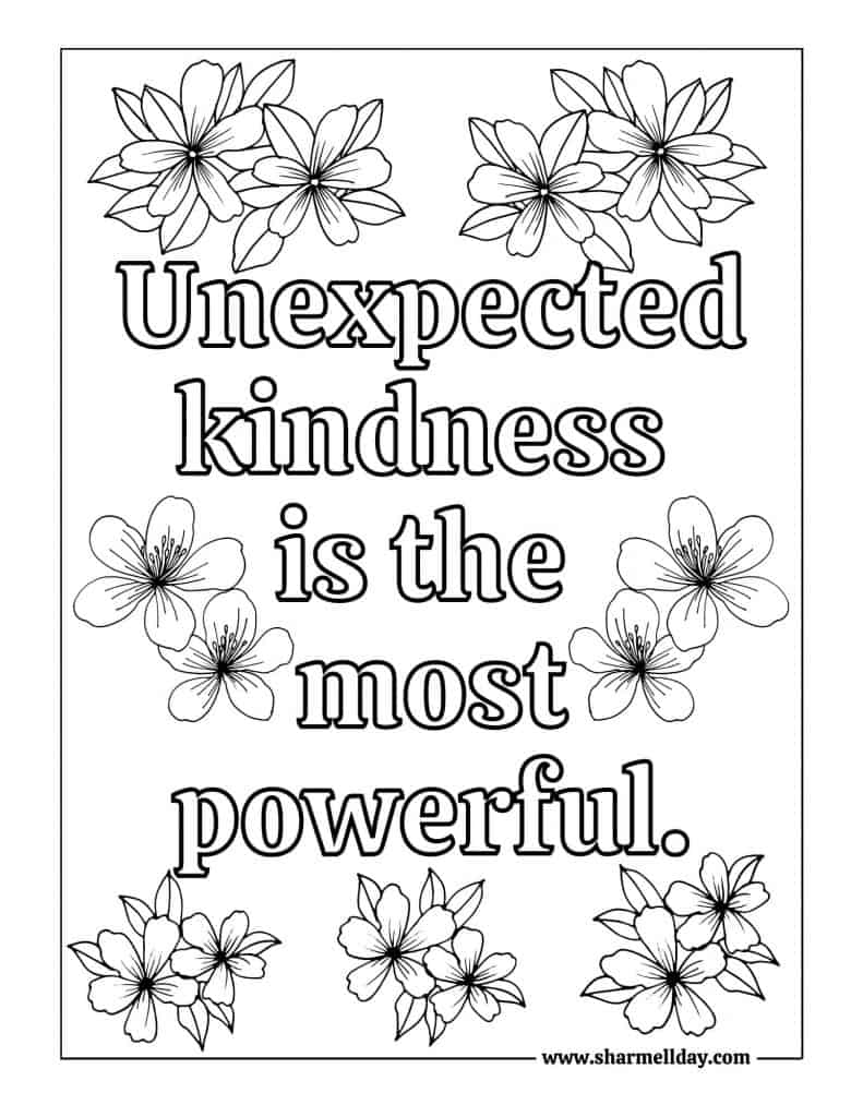 Unexpected kindness is the most powerful coloring page