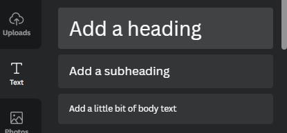 Add text in Canva