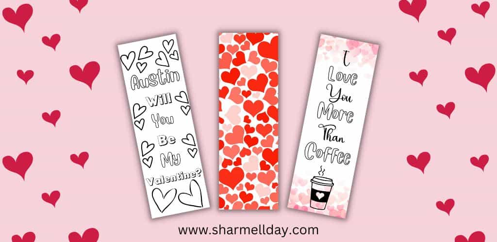 DIY Valentine Printable Bookmarks